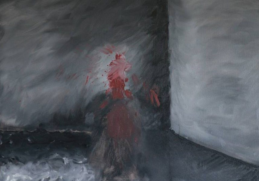 Pintura: Failed Self Portrait of a Suicide Painting de Zach Beiswenger